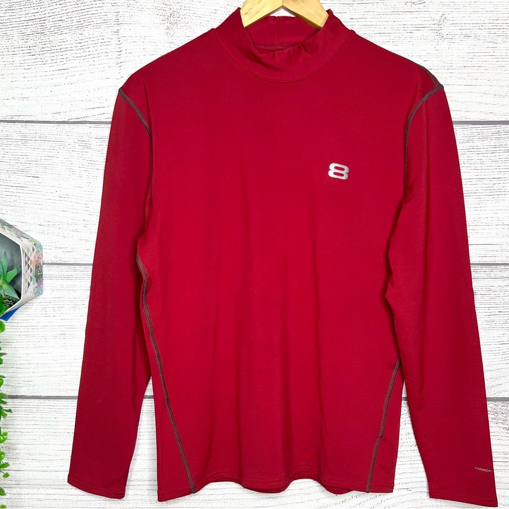 NWT Layer 8 Men’s Red Long Sleeve Athletic Shirt Size Large Quick Dry All Season